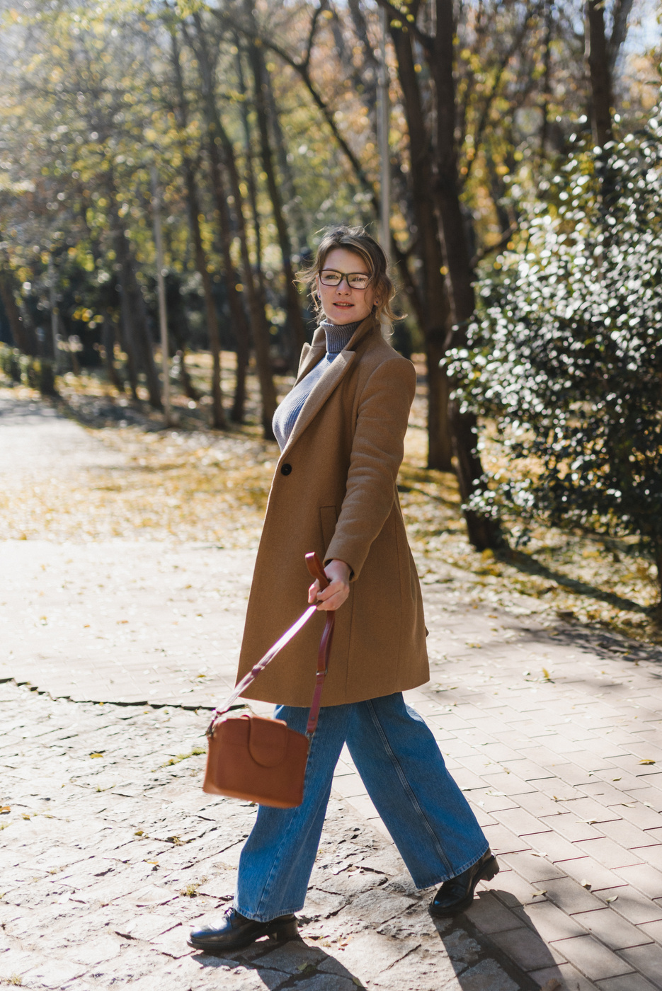 Woman in Brown Coat